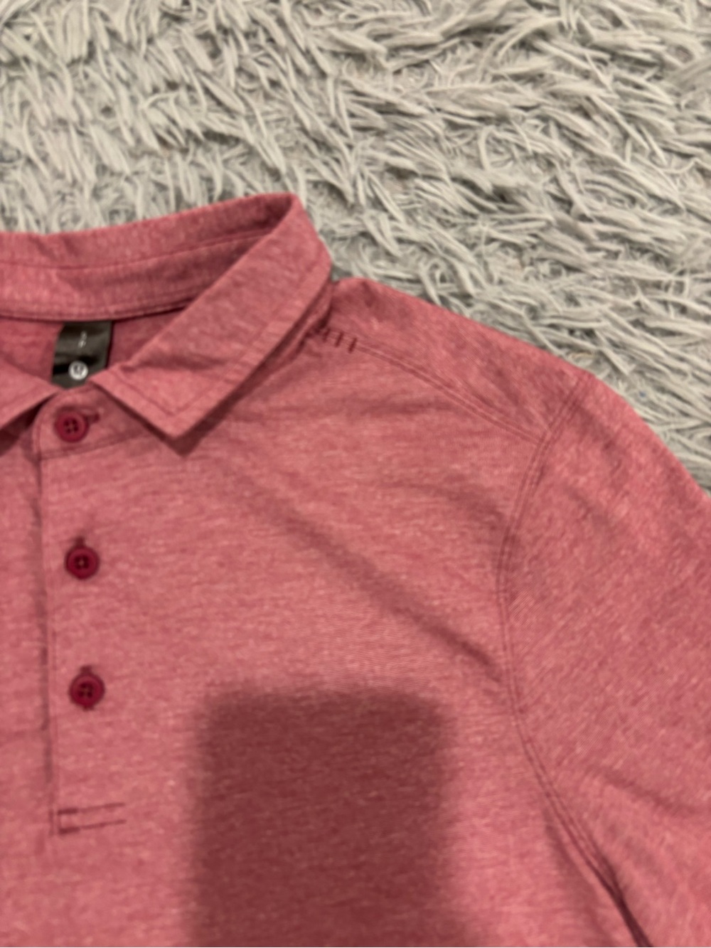 Lululemon Evolution Polo Shirt Men Small Red Golf Performance Lightweight Preppy - Picture 4 of 9